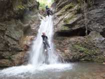 Toboggan freiné au canyon de la Pissarde à Claix en Vercors