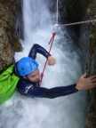 De l'eau et des bulles d'air avant un rappel de 10m