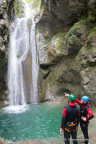 En bas du saut de 7m du Versoud