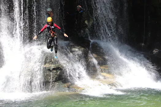 Waterfall jump, Vercors, Isère