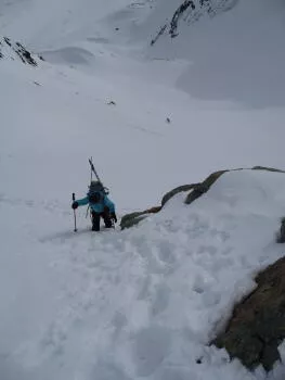 Les derniers mètres avant le Col du Borgne 3050m