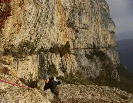 Via Corda de Choranche, massif du Vercors, Isère.