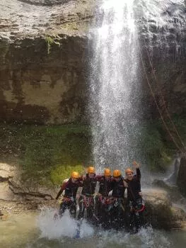 At the bottom of a pretty waterfall