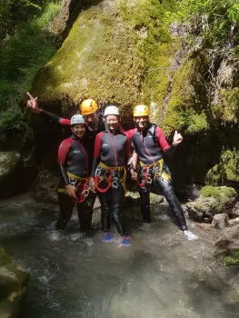 Pause photo, au canyon de Montmin, Haute Savoie.