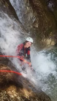 To be watered under the waterfall