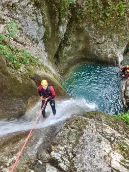 Abseiling at Versoud canyon