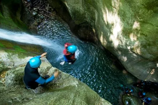 Furon Canyon, Vercors Range, a classic jump (non obligatory)