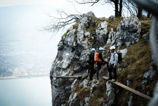 Funny footbridges, at Roc de Cornillon