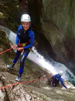 Descente en rappel, canyon du Furon