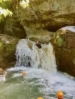 Waterslide in Ecouges canyon