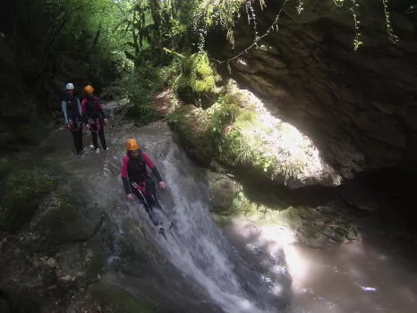 petit toboggan au milieu d'un cadre magnifique