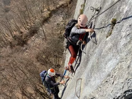Via ferrata in Bauges mountain