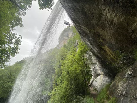 One of many abseiling, Chartreuse mountain