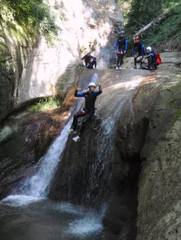 Toboggan final, canyon du Grenant, massif de la Chartreuse