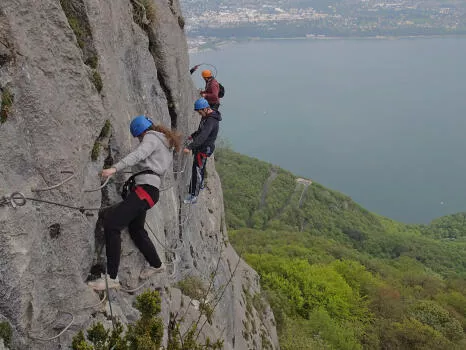 Above bouget lake, Cornillon Via ferrata