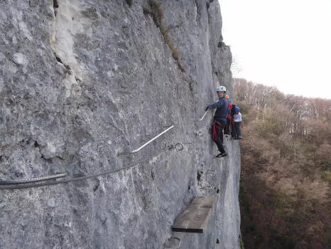 Climbing crossing via ferrata Cornillon, Aix les bains