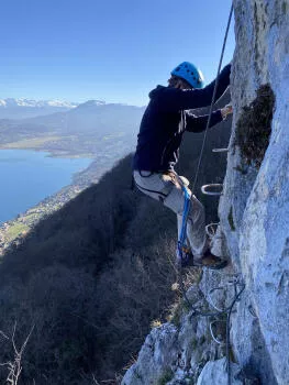 Climbing, Cornillon via ferrata, near Chambery