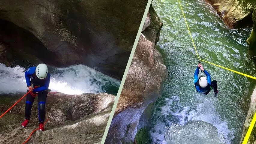 Canyon of the upper Furon + Speleology rock labyrinth cave